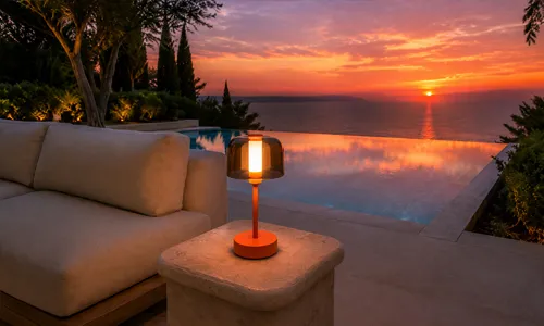 Garden patio hospitality lighting scene