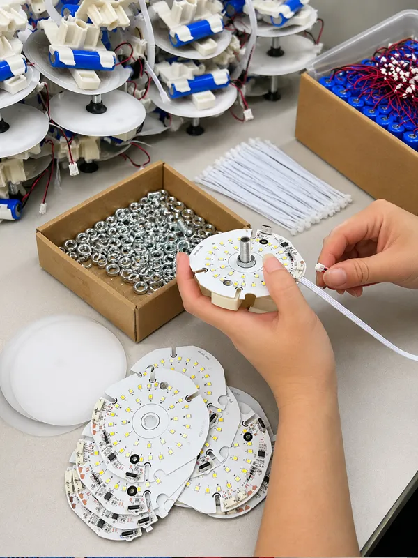 Lighting product assembly and manufacturing