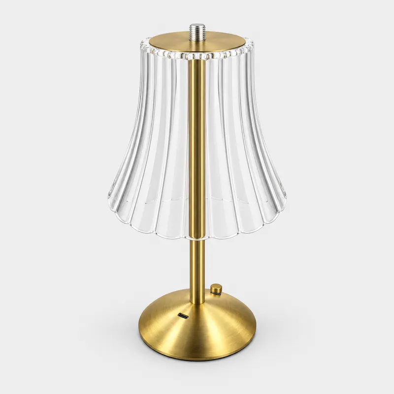Rechargeable table lamp lampshade and final structure installation