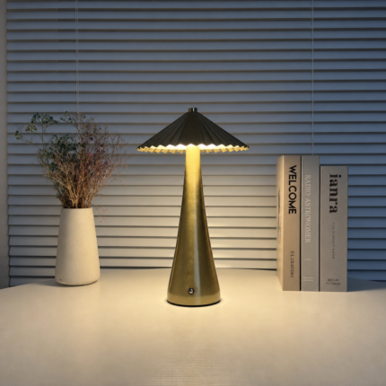 pleated shade cordless table lamp