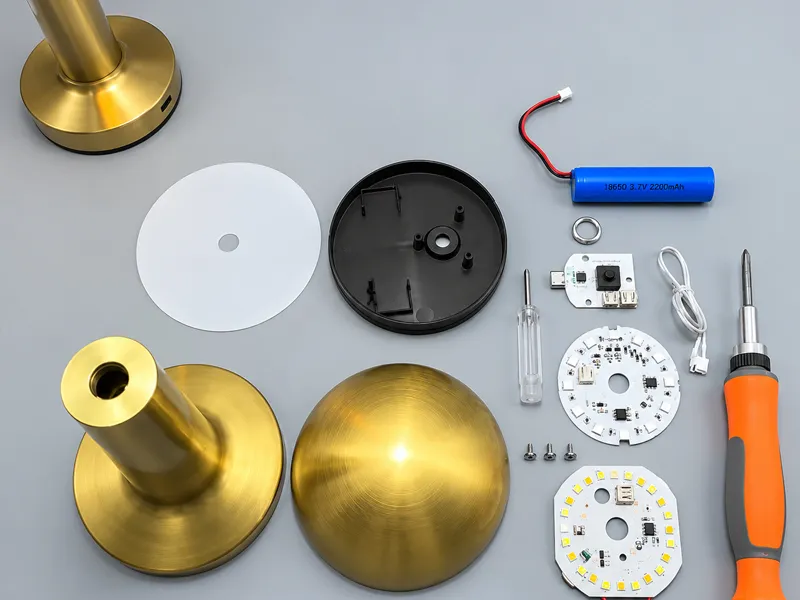 Custom lighting hardware components and lamp parts