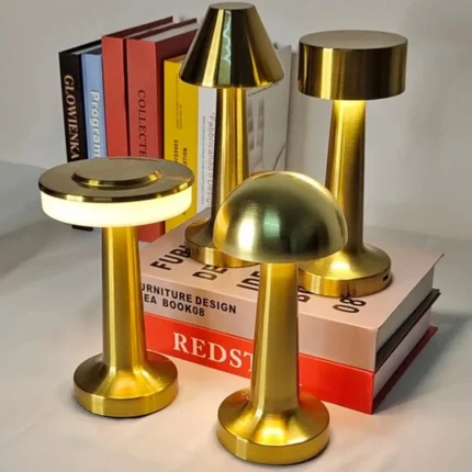 LED Touch Table Lamp Rechargeable Retro Metal Bar Desk Lights For Bedroom Restaurant Coffee Study Desktop Decor Lighting