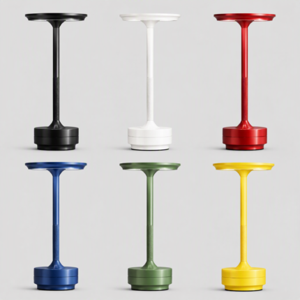 Minimalist Disc Table Lamp – Aluminum + PMMA, Touch Dimming, Type-C Rechargeable, LED Desk Light, Modern Bedside Lamp (AY-TO07)